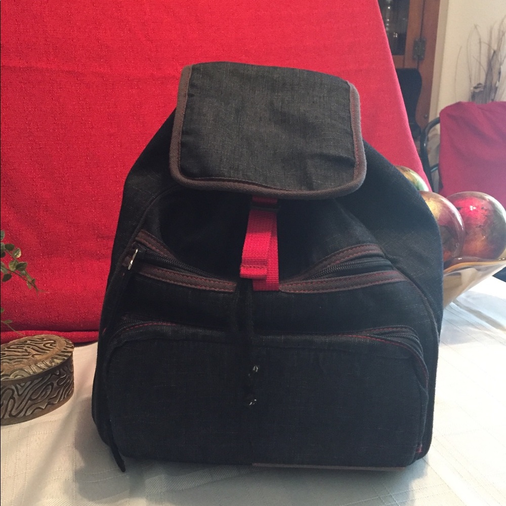 Vintage Polo Sport Denim Drawstring Backpack